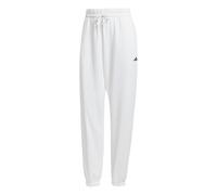 adidas Donna Essentials Small Logo French Terry Cuffed Pants, White/Black, XL