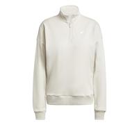 adidas Donna Essentials Small Logo French Terry Quarter Zip, Wonder Alumina/White, L