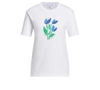 adidas Donna Floral Bloom At Your Own Pace Graphic Shirt, White, XXL
