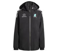 adidas Donna MERCEDES - AMG PETRONAS FORMULA ONE TEAM MECHANICS RAIN JACKET WOMEN, Black/Reflective Silver, L