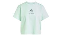 Adidas Donna Mercedes - AMG Petronas Formula One Team Premium Woven Crop Tee Women, Frozen Green/Grey Strata, XS