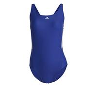 adidas Donna Mid 3-Stripes Swimsuit, Semi Lucid Blue/White, 32