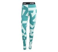 adidas Donna Multi Synthetic Base Layer Tights, Semi Flash Aqua/Semi Impact Orange, XS