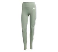 adidas Donna Optime Essentials 3 Stripes 7/8 Leggings, silver green/white, M