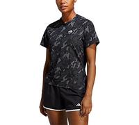 adidas Donna Own The Run Camo Running Tee, Black, XS
