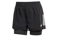 adidas Running - Own The Run - Pantaloncini 2 in 1 neri con 3 righe-Nero XS