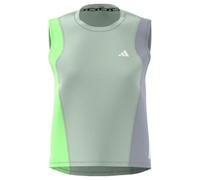 adidas Donna Own The Run Colorblock Tank Top, Linen Green/Green Spark/Halo Silver, XS