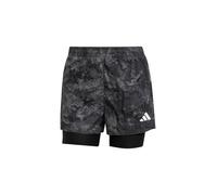 adidas Donna Own The Run Spray Dye 2in1 Short, Grey Four/Black, XS