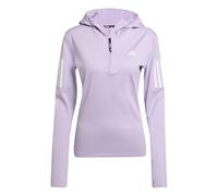 adidas Donna Own The Run Winterized Hooded Half-Zip, Powder Plum, XL