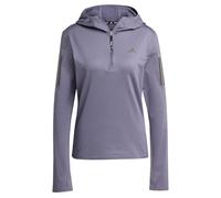 adidas Performance - Own The Run Winterized - Felpa con cappuccio viola preloved con zip corta 2XS