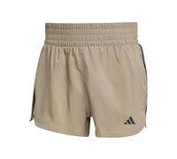 adidas Donna Pacer Training 3-Stripes Woven High-Rise Shorts, Chalky Brown/Black, L 5 inch