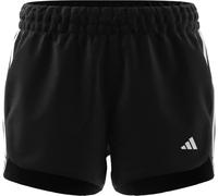 adidas Donna Pacer Training 3-Stripes Woven Mid-Rise Shorts, Black/White, XS