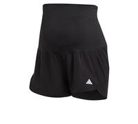 adidas Donna Pacer Woven Stretch Training Maternity Shorts, Black/White, XXS