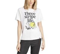 adidas Donna Positivity Graphic Tee, White, L