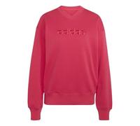 adidas Donna Seasonal Essentials Satin V-Neck Sweatshirt, Power Pink, S