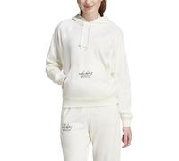 adidas Donna Signature Graphic Embroidery French Terry Loose Hoodie, off White, XS