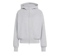 adidas Donna Soft Lux Full-Zip Hoodie Sweatshirt, Light Grey Heather, XS