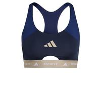 adidas Donna Techfit Workout Color Block Medium Support Bra, Dark Blue/Legend Ink, XS
