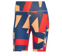 adidas Donna Terrex Multi 8inch Printed Tight Shorts, Semi Impact Orange/Pure Ruby/Pure Ruby/Semi Cobalt Blue, S