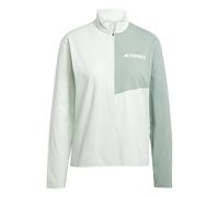 adidas Donna Terrex Multi Climacool Half Zip Long Sleeve, Linen Green, XS