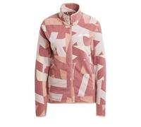 adidas Donna Terrex Multi Printed Full Zip Fleece Jacket, Wonder Beige/Burgundy, XS