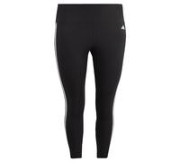 adidas Donna Train Essentials 3-Stripes High-Waisted 7/8 Leggings (Plus Size), Black, XL Plus