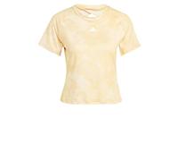adidas Donna Train Essentials AOP Flower Tie-Dye Tee, Crystal Sand/Semi Spark, S