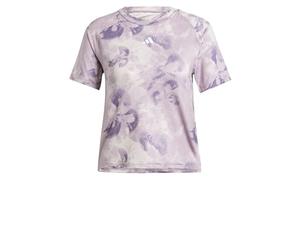 Adidas Donna Train Essentials AOP Flower Tie-Dye Tee, Putty Mauve/Preloved Fig, S