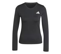 adidas Donna Train Essentials Long Sleeve 3-Stripes Workout Top, Black/White, M