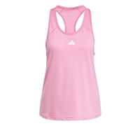 adidas Donna Train Essentials Minimal Branding Racerback Tank Top, Pink Fusion/White, L