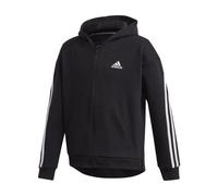 adidas Doubleknit 3-Stripes Full-Zip - felpa con cappuccio - ragazzo 7-8A Black junior