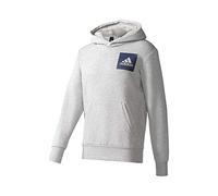 adidas Ess Logo P/O B Felpa con Cappuccio, Uomo, mgreyh, S