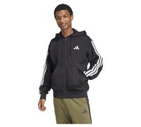 Giacca felpa Cappuccio Hoodie UOMO Adidas Nero Ess 3-Stripes Fleece Full-Zip