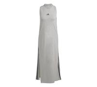 adidas Essentials 3-Stripes Long Racerback Dress Vestito, Grigio Medio Melange/Nero, S Donna