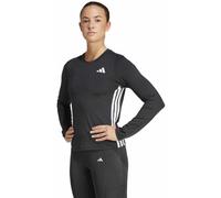 adidas Donna Train Essentials Long Sleeve 3-Stripes Workout Top, Black/White, L