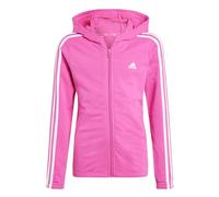 adidas Essentials 3 Strisce Full-Zip Top con Cappuccio, Semi Lucid Fucsia/Bianco, 13-14 Anni Bambine e Ragazze