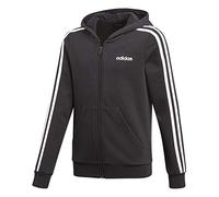 Adidas, Essentials 3s Full Zip Hoodie Bambina, Black/White, 5-6A