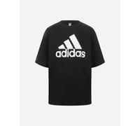 adidas Donna Essentials Big Logo Boyfriend Tee, Black/White, XS
