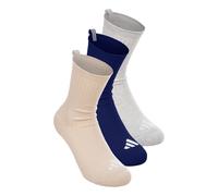 adidas Unisex - Adulto CUSHIONED ESSENTIALS CREW SOCKS 3 PAIR PACK, Crystal Linen/light grey heather/dark blue, 40-42