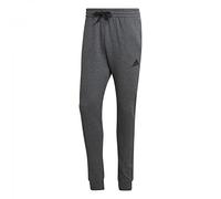 adidas Essentials Fleece Regular Tapered Pants Uomo, Dark Grey Heather/Black, M