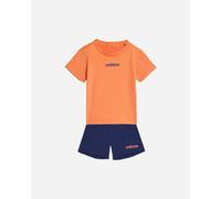 adidas Mixte bébé ESSENTIALS LINEAR LOGO T-SHIRT SET, Dusky Orange/dark blue/dark blue, 2-3 Years