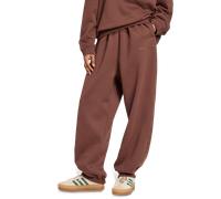 Adidas Essentials Linear Jogger Pant Oversized Donna - Pantaloni Marrone - Taglia 42 - Jersey di cotone Brown 42