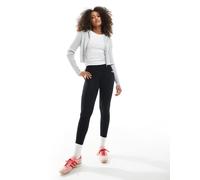 adidas Donna Essentials Linear Cotton Leggings, Black/White, S