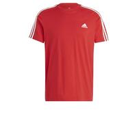 adidas Essentials Single Jersey 3-Stripes Tee, Maglietta a Maniche Corte Uomo, Better Scarlet/White, M