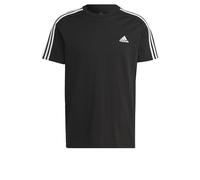 adidas Essentials Single Jersey 3-stripes Tee Maglietta a maniche corte, Black/White, M Uomo
