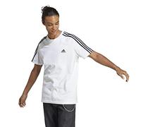 adidas Essentials Single Jersey 3-stripes Tee Maglietta a maniche corte, White/Black, XS Uomo
