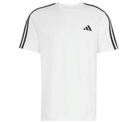 adidas Uomo Essentials 3-Stripes Single Jersey Left Chest Nded Shirt, White/Black, M