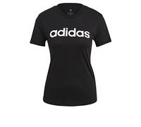 adidas Essentials Slim Logo, T-shirt Donna, Black/White, S