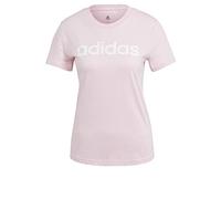 adidas Essentials Slim Logo, T-shirt Donna, Clear Pink/White, S
