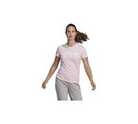 adidas Essentials Slim Logo, T-shirt Donna, Clear Pink/White, S